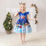 Children'S Dress Clothing Girls Fancy Christmas Dress Snowflake Printed Dresses
