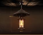 Retro Industrial Single Head Glass Chandelier Bar Network Coffee Restaurant E27
