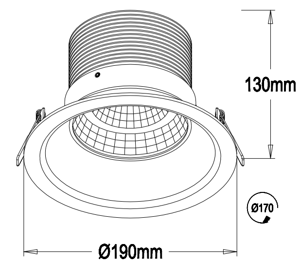 High Power DALI dimmable 40W 2800 Lumens China Led Downlight Source Product