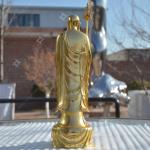 30CM High Casting Bronze Buddha Statue Large Size Gold leaf Finish