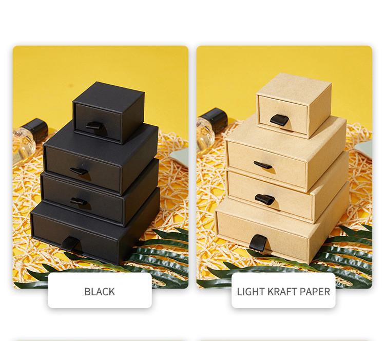 Cardboard Jewelry Drawer Storage Box Packaging Box Customized Logo With Velvet Insert
