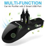 2 USB Port Smart Car Charger With Ionic Air Cleaner Ionizer , Car Air Purifier