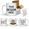 Buy cheap 11 Oz Porcelain Ceramic Coffee Cups White Color With Custom Logo from wholesalers