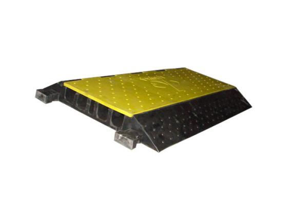 Buy cheap Floor Raw Rubber Cable Protector Electric Cord Covers Black Yellow 5 Channels from wholesalers