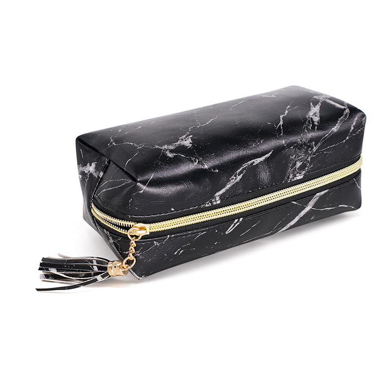 Wear Resistant Travel Portable Marble PU Makeup Bag