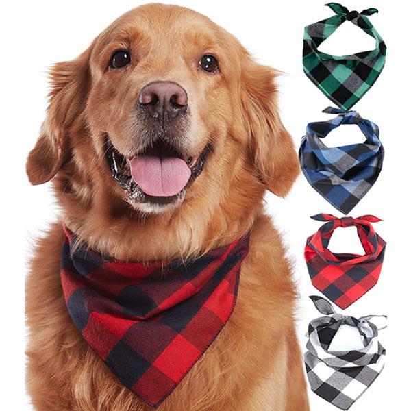 Buy cheap Small Medium Large Dogs Puppies Buffalo Plaid Dog Bandana 100% Cotton from wholesalers