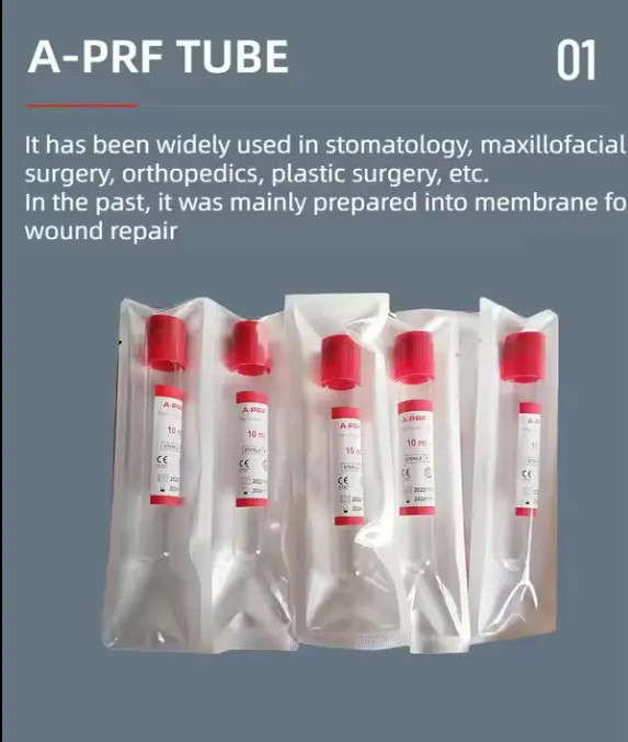 Plastic Tube 10ml 13ML Platelet Rich Fibrin PRF Tube With No Additive Recommended Storage Temperature 4-25C