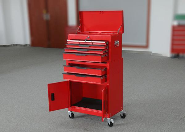 Buy cheap 2 Doors Metal Professional Movable Tool Cabinets Combo 24 Inch With 6 Drawers from wholesalers