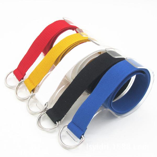 Buy cheap Canvas Knitted Belt 110cm Double D Ring Belt Unisex Cotton Web from wholesalers