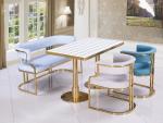 High Temperature Resistant 76cm Stainless Steel Marble Dining Table