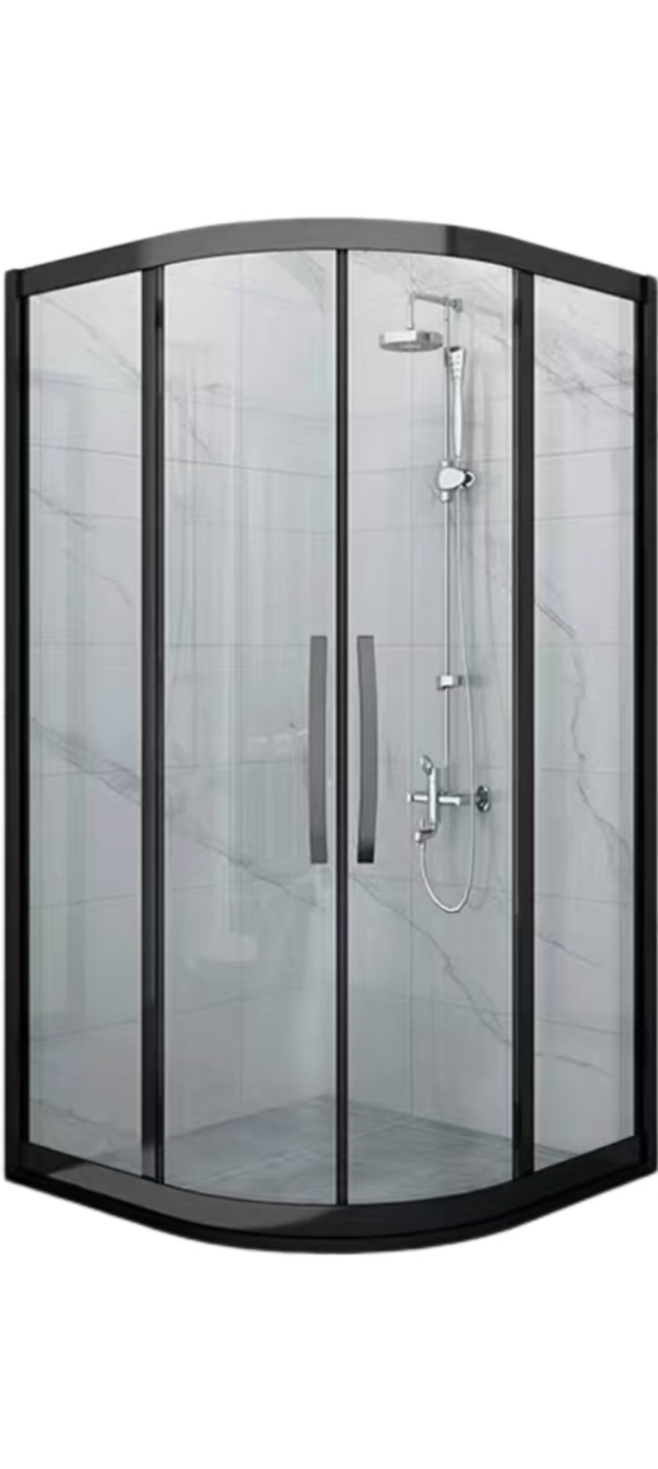 Moon Shape Arc Square Shower Room Glass Door Handle Toilet Bathroom Door Handle