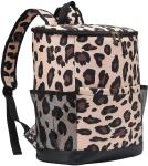 Leopard Canvas Insulated Cooler Backpack Waterproof Picnic Bag Food Delivery
