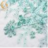 Buy cheap 80% Nylon Bridal Lace Fabrics / Mint Green Lace Material With Rhinestone from wholesalers