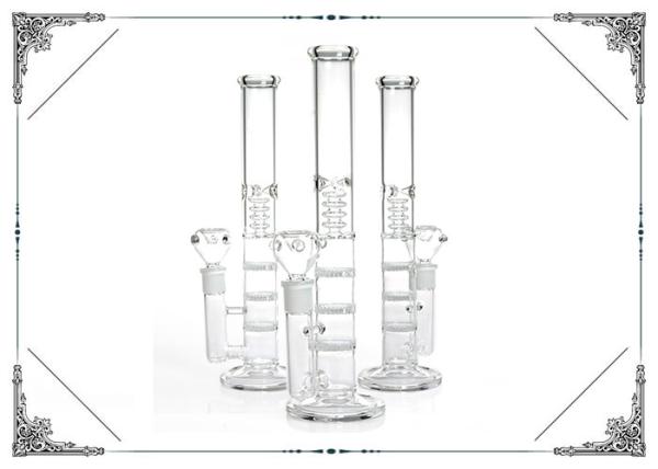 Buy cheap Triple Honeycomb Percolator Hookah Bongs 12 Inch Clear Straight Tube Glass Smoking Pipe from wholesalers
