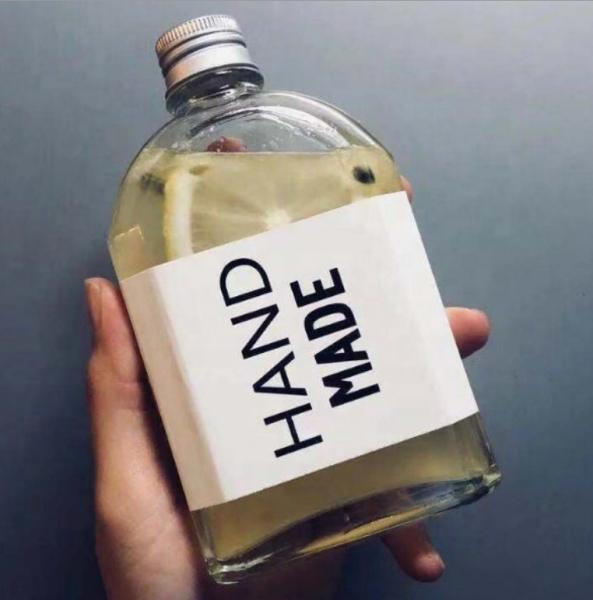 Buy cheap Beverag Juice Wine Flat Glass Water Bottle 12.3oz 17.7*8.6cm from wholesalers