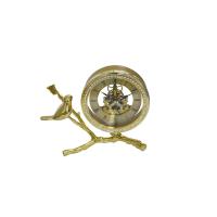 Buy cheap Table Stainless Steel Skeleton Clock Vintage Design With Brass Support product