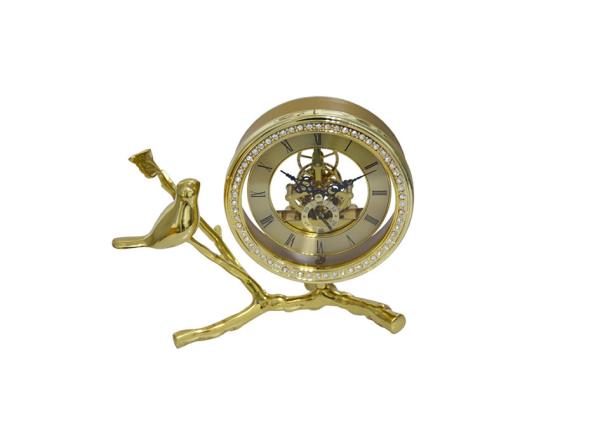 Buy cheap Table Stainless Steel Skeleton Clock Vintage Design With Brass Support from wholesalers