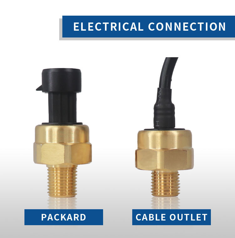 Brass IOT Pressure Sensor , Cable Outlet Capacitance Pressure Transmitter