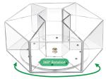 Hexagon Acrylic Pen Cup 360 Degree Rotating Acrylic Organizer 7 Compartments