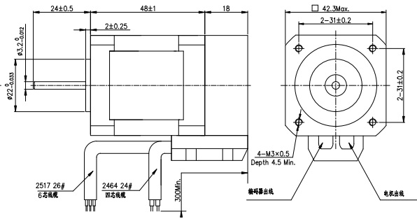 42mm 1.68A 5kg.Cm 1000ppr Nema17 Stepping Motor With Encoder 0