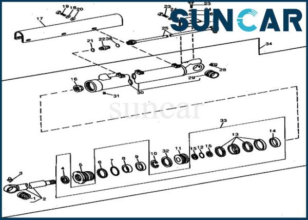 RE21400 Bucket Cylinder Repair Sealing Kit Deere 690B 690C Excavator Oil Seal