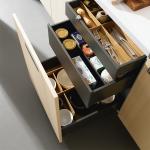 White Wood Grain Kitchen Cabinets Space Saving Apartment 16mm Parallel Kitchen