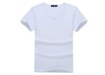 White Blank V Neck Casual T - Shirts Top Cotton Comfortable And Durable