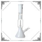 Grace Double Matrix Percolator Hookah 14'' White Glass Beaker Bong Smoking Pipes
