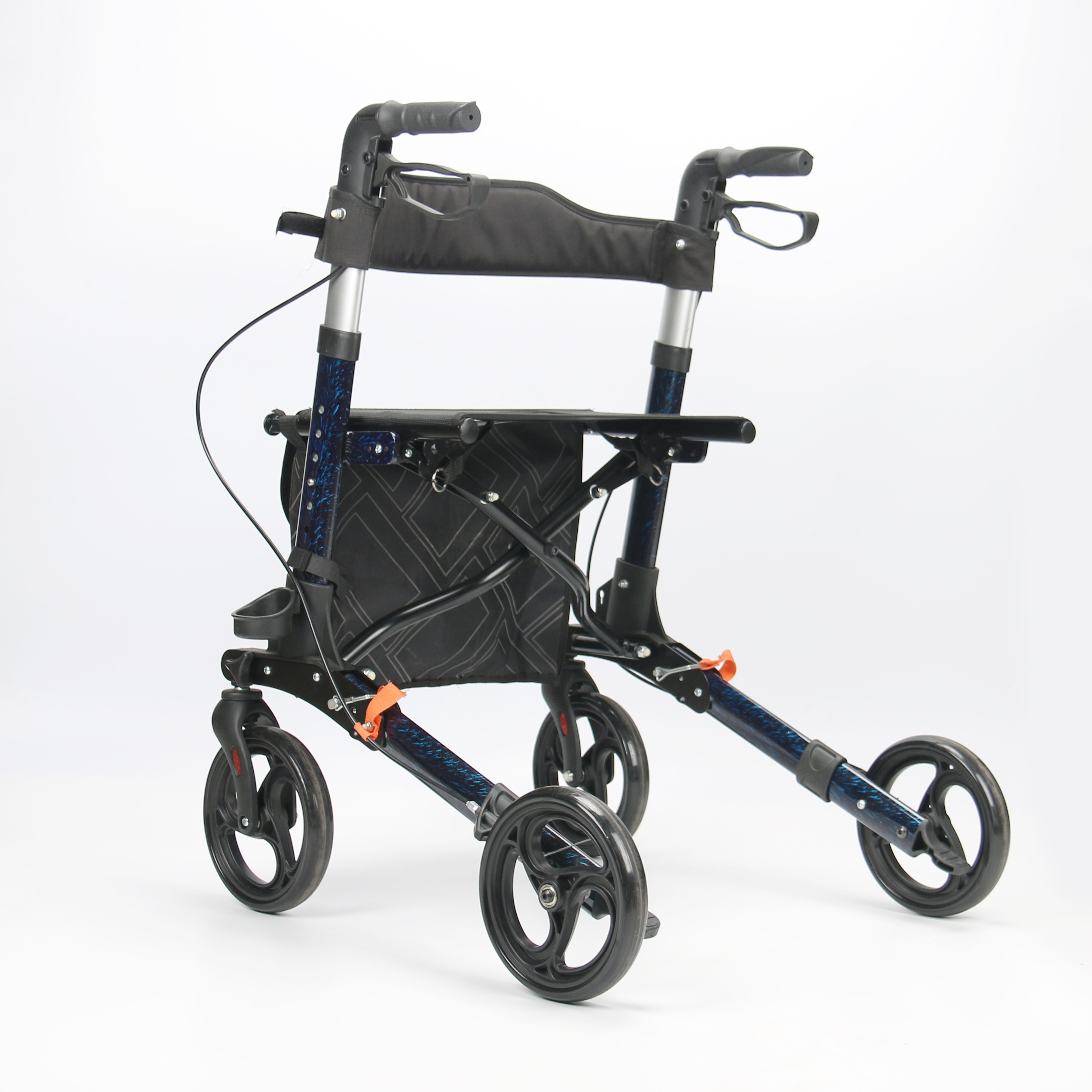Supermarket Mobility Walking Aids Convenient Push Cart With Seat Basket