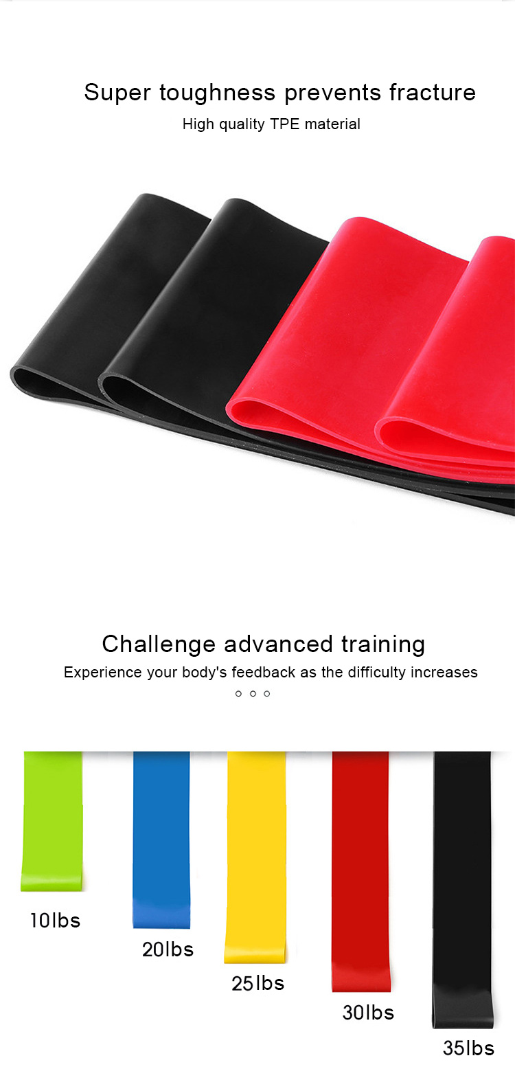 25LBS 35LBS Natural Latex Resistance Bands OEM Light Medium Heavy