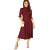 Buy cheap Clothing Ribbed Knit Bell Sleeve Fit And Flare Midi Dress from wholesalers