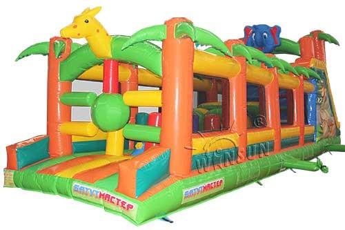 Buy cheap Animal Kingdom Outdoor Children's Blow Up Obstacle Course With Slide from wholesalers