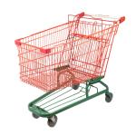Metal Mesh Basket Trolley Grocery Cart Red Green Wire Shopping Trolley With