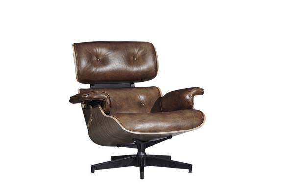 Buy cheap Vintage Industrial Leather Eams Leisure Swiviel Chair Bend wood Frame from wholesalers