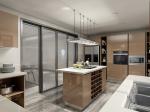 Melamine Finish Lacquer Design Ranghood&Cooker Solid Wood Kitchen Cabinets