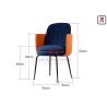 Buy cheap Armrests Comfortable Restaurant Chairs Upholstered Fabric With Black Iron Feet from wholesalers