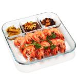 9 Inch 10 Inch Tempered Glass Dessert Plates Square Shaped Dinner Plate with