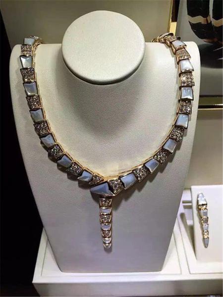 Buy cheap Luxury jewelry B Serpenti series necklace 18k gold white gold yellow gold rose gold diamond necklace from wholesalers