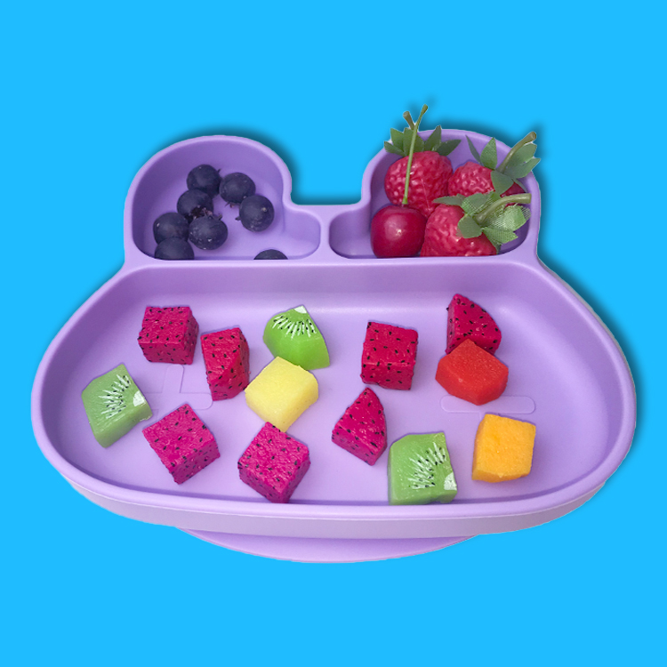 Baby Feeding Bpa Free Suction Plate Customized Rabbit Shape Food Grade