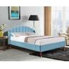 Buy cheap Blue Velvet Upholstered King Bed With Minimalist Headboard from wholesalers