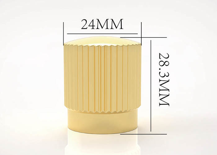 Luxury Zamac Creative Vertical Stripe Style Perfume Bottle Cover 15Mm Gold Metal