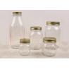 Buy cheap Clear Carved Glass Storage Jars With Gold Color Screw Lid Round Shape from wholesalers