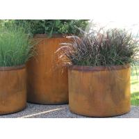 Buy cheap Landscape Rusty Round Corten Steel Planters Boxes For Plaza Waterproof product