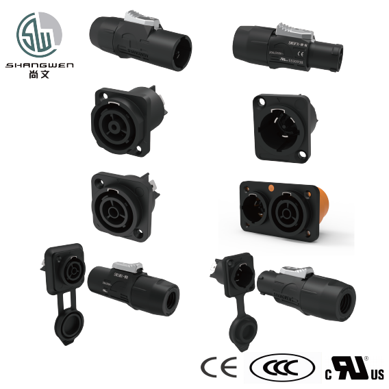 Outdoor Power LED IP65 Waterproof Male Plug Connector 3Pin 250V Speakon Connector for Industrial Electronics Accessories
