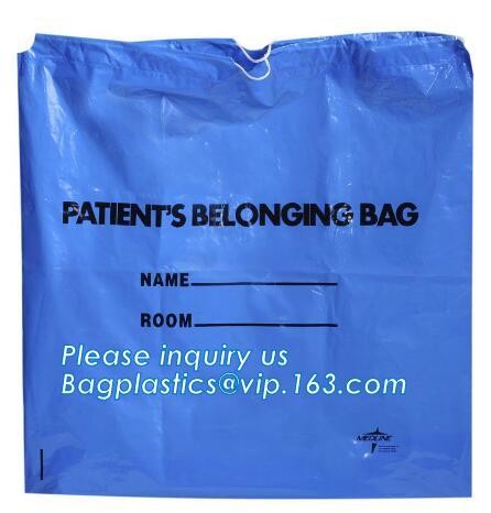 Biodegradable Environment friendly Hotel packaging clothes for laundry plastic bag Customized Poly Plastic Drawstring cu
