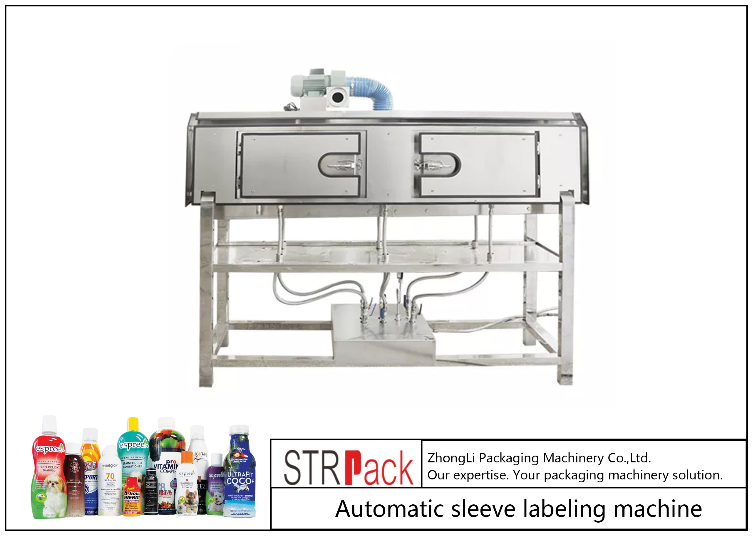 PVC / PET Bottle Automatic Sleeve Labeling Machine 150 Bottles/Min