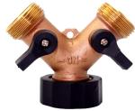 Female 3/4in NPT Brass Y Valve Garden Irrigation Distributor
