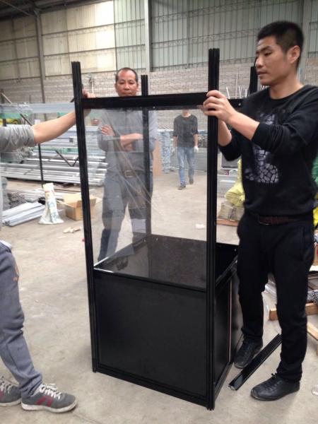 Buy cheap 1000mm(W) Glass Display Cabinet with storage, Aluminum Double Door Glass Display Cabinet with storage Top showcase from wholesalers