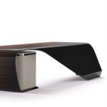 Minimalist Office Table And Chair Combo Leatherette Burl Office Coffee Table