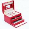 Buy cheap Travel / Gift Red Leather Jewelry Box Durable With Mirror Multi Components from wholesalers